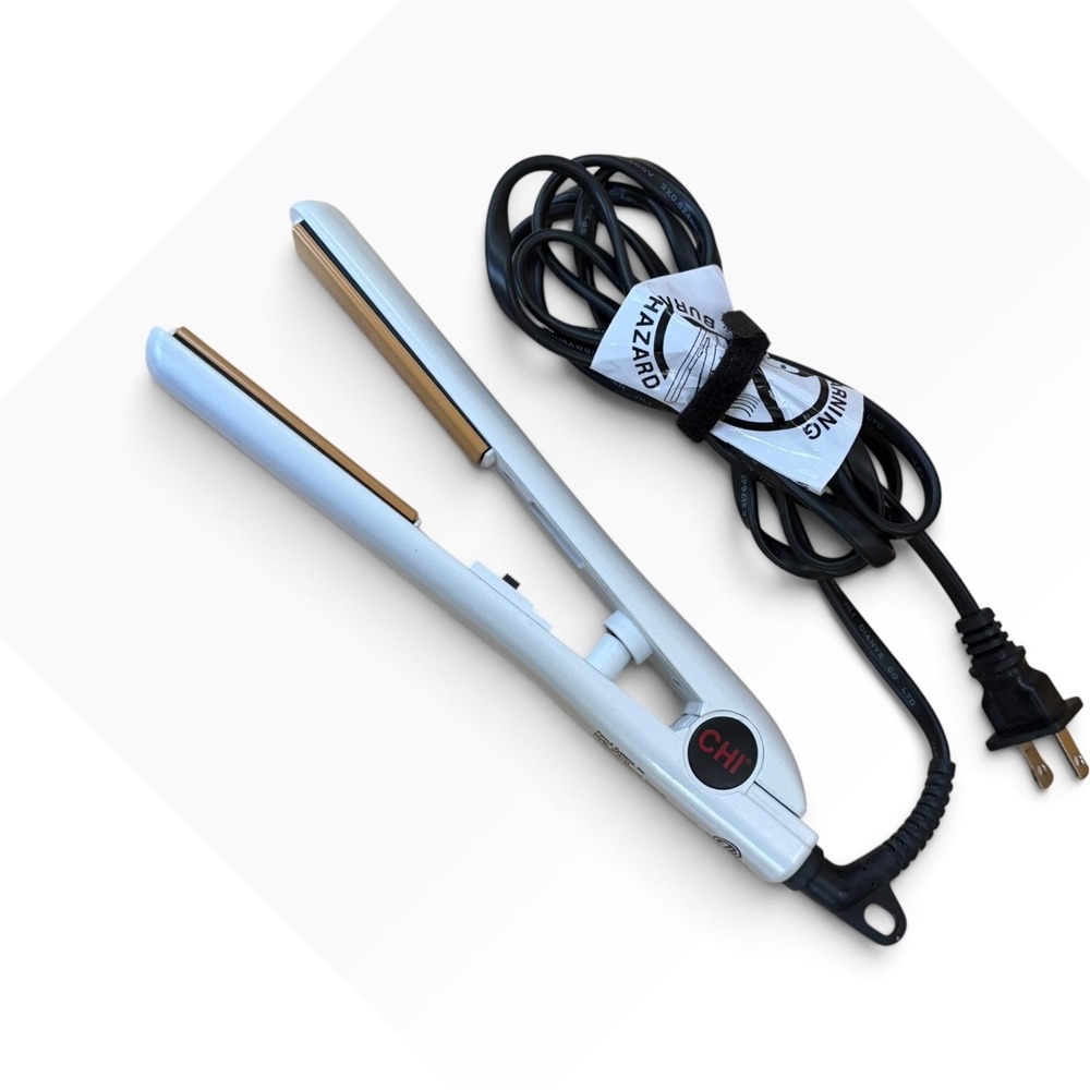 CHI Original 1 Inch Ceramic Hair Styling Iron White Flat Iron GF8153